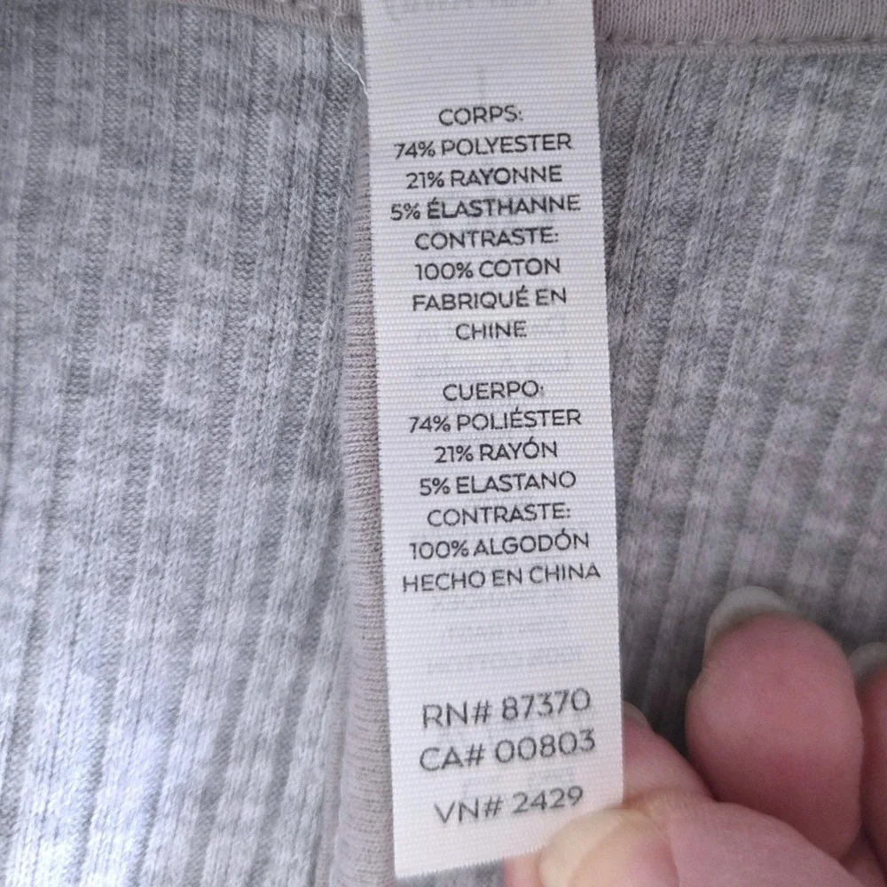 Alo Yoga Muse Hoodie Heather Grey Ribbed Cropped Pullover Size Large W3357R